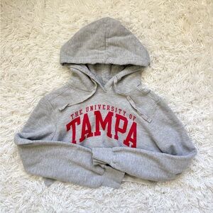 The University of Tampa Grey Hoodie with Red Logo